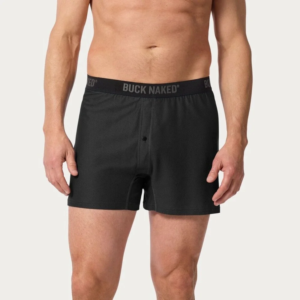 Duluth Trading Co Buck Naked Men Black Boxer Underwear 81316 Large L 36-38 NEW
